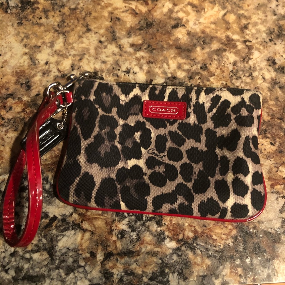Leopard Print Coach Wristlet